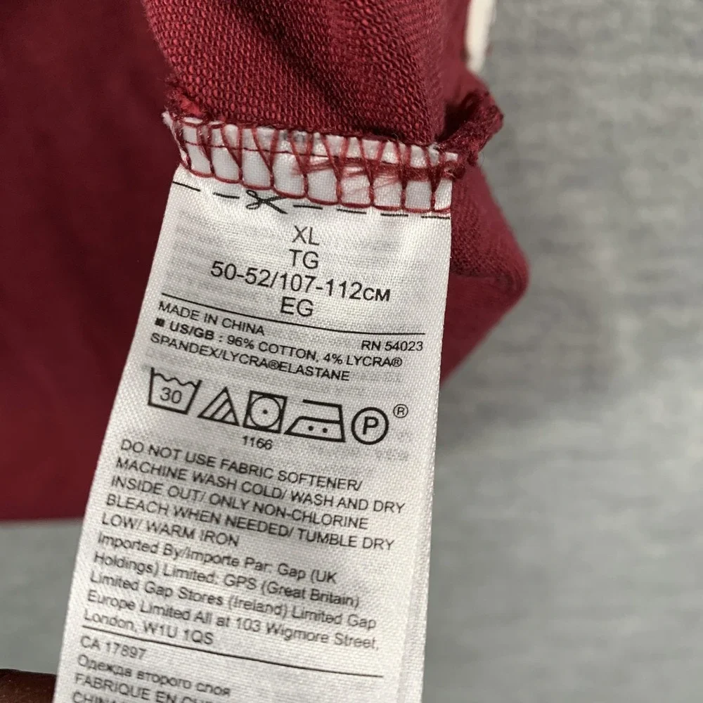 Banana Republic Polo Shirt Mens XL Red Performance Pique Pocket Stretch